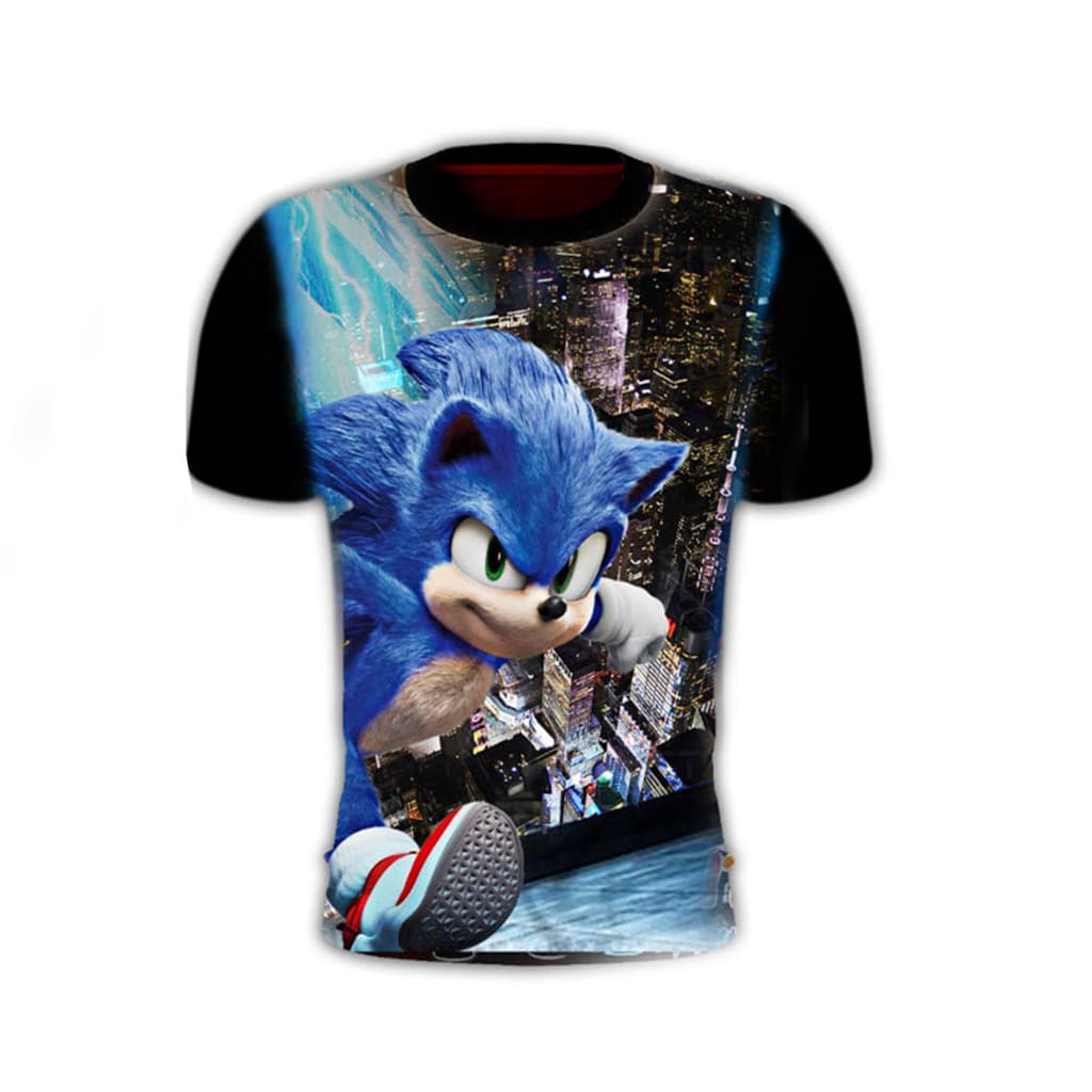 Camiseta infantil Sonic menino camisa tamanho do 06 ao 14