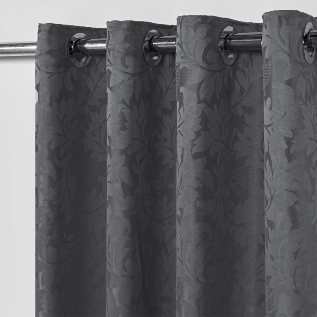 Cortina Jacquard 2,70m x 1,70m Ilhós Cromados para Ambientes Internos c/ 2 Partes