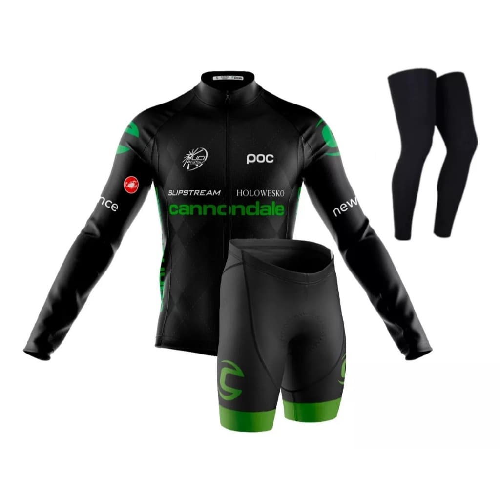 Conjunto Cannondale Camisa Manga Longa Bermuda Gel 3D Pernito Mtb Decole