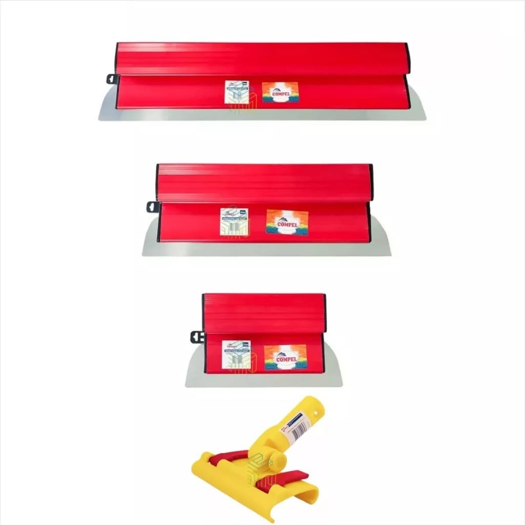 kit desempenadeira berox aço inox flexivel 25/ 40 /60 + suporte alongador compel