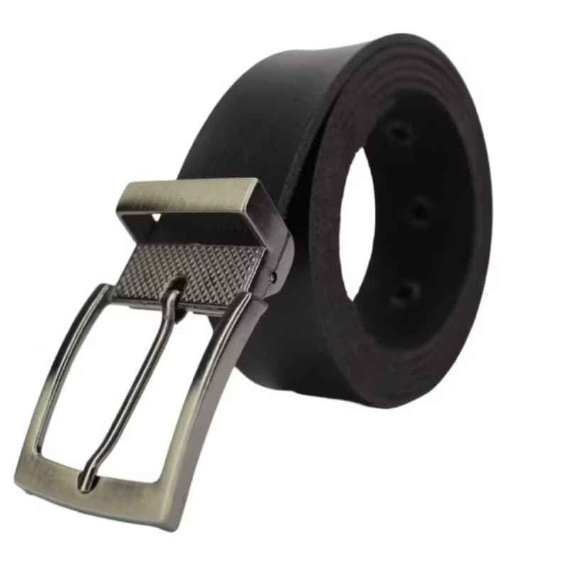 Cinto Masculino Couro Sintético preto Social Esporte Fino com Fivela de Metal