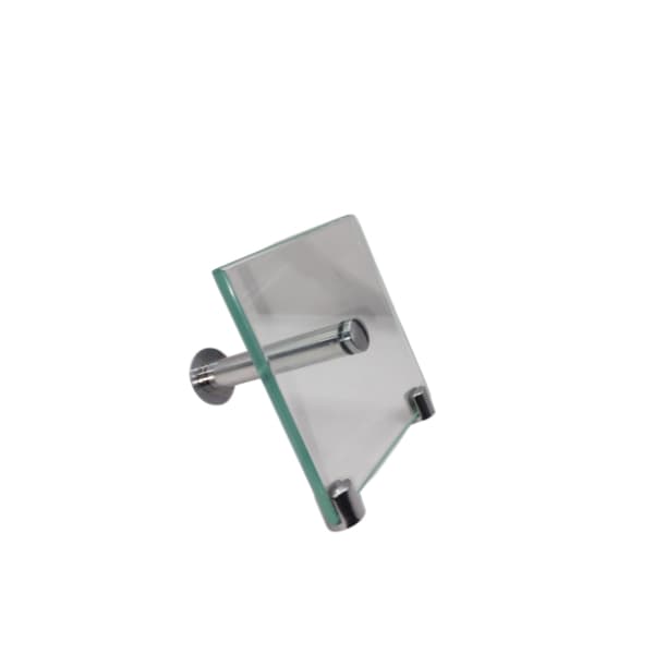 suporte para papel  higienico em vidro 8mm com prolongador quadrado. Decor
