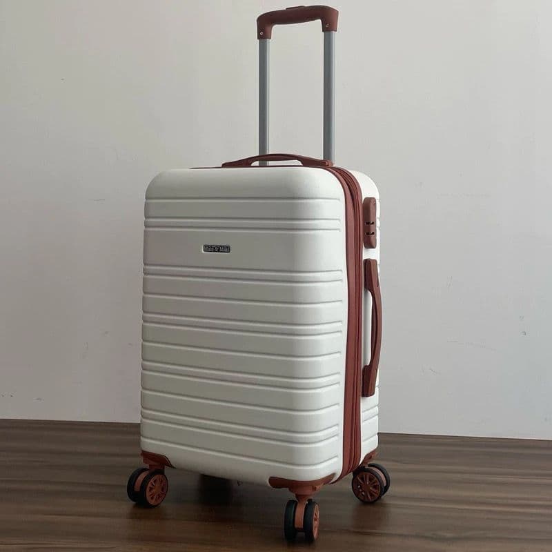 Mala de abordo 10KG,Mala de Viagem 10KG,Zíper Dupla,Rodinhas 360”,Material Alta Qualidade,Cor Branca