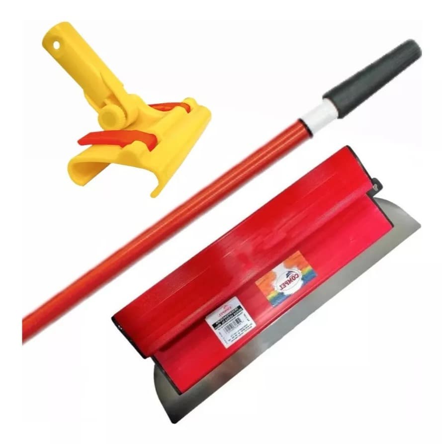 desempenadeira berox 40 cm aço inox flexivel mais suporte alongador e cabo extensor 2 metros