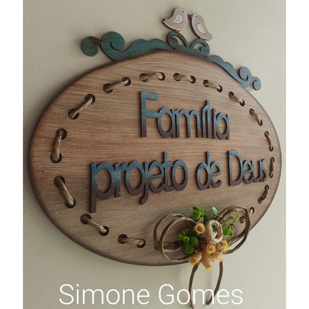Placa de porta, família projeto de Deus, placa decorativa