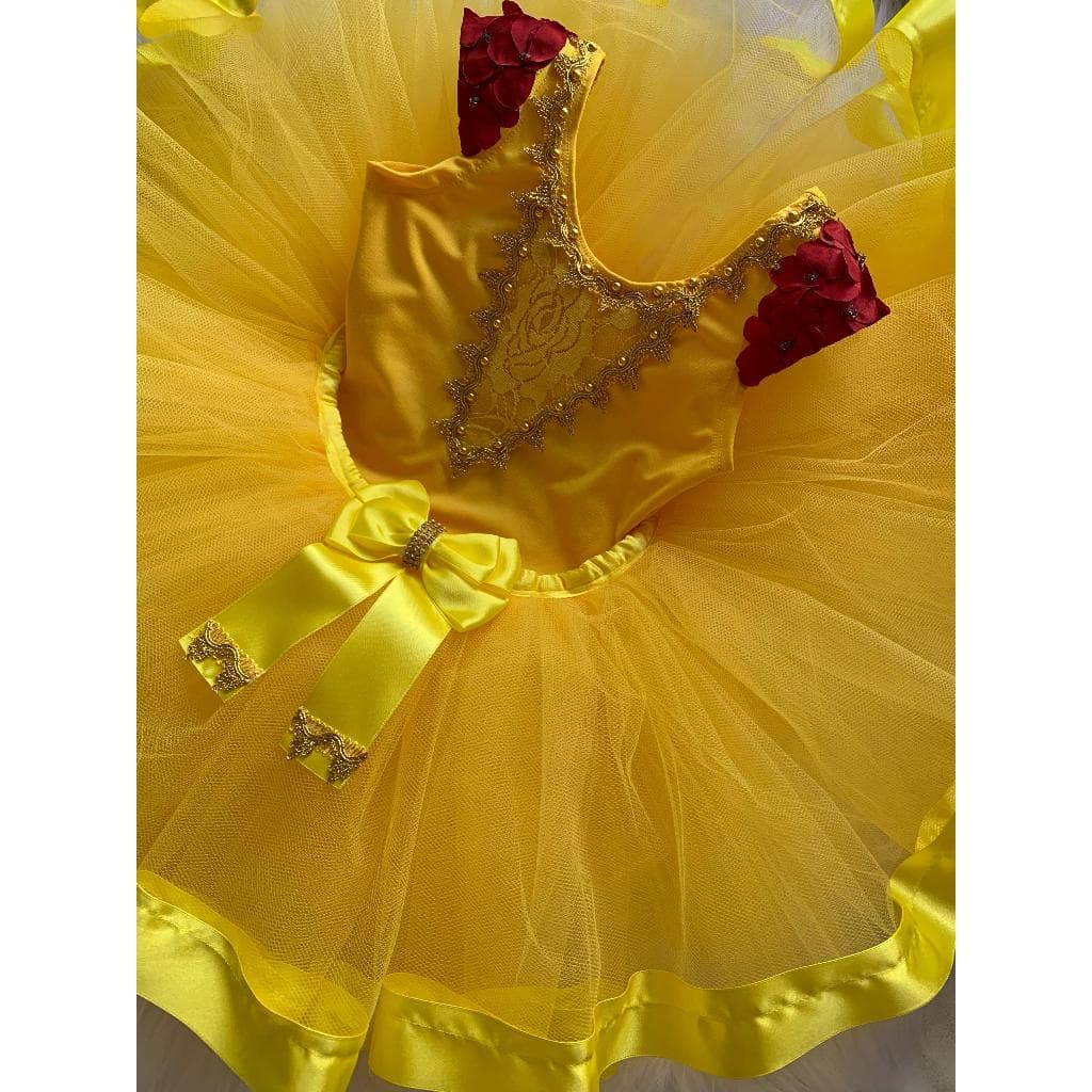 Vestido Da Bela Fantasia a Bela e a Fera Aniversário Infantil