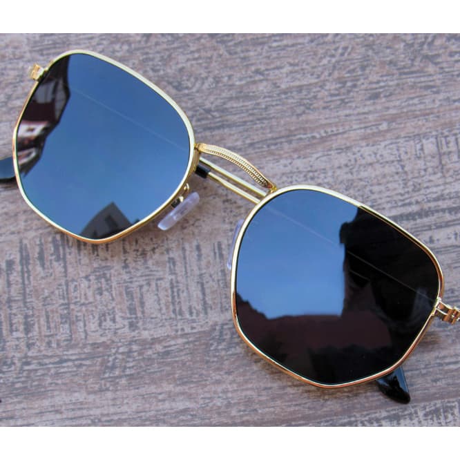 Óculos de Sol Hexagonal UV400 Feminino e Masculino Unissex Com Armação De Metal 1804