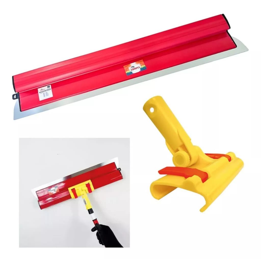 desempenadeira berox 80 cm aço inox flexivel + suporte alongador compel