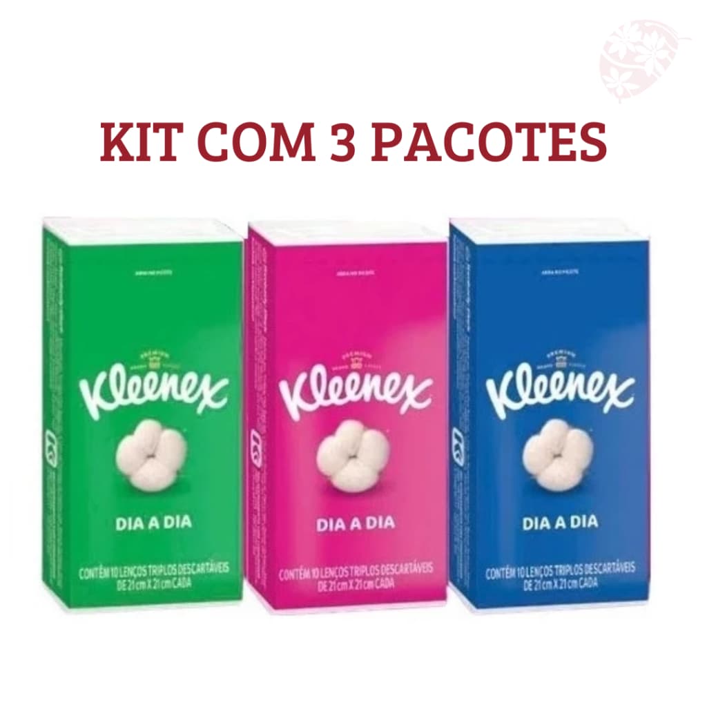 KiT 3 Pacotes Lenço Papel Kleenex Folha Tripla Descartáveis Suaves Pacotes de Bolso p/ Casamento