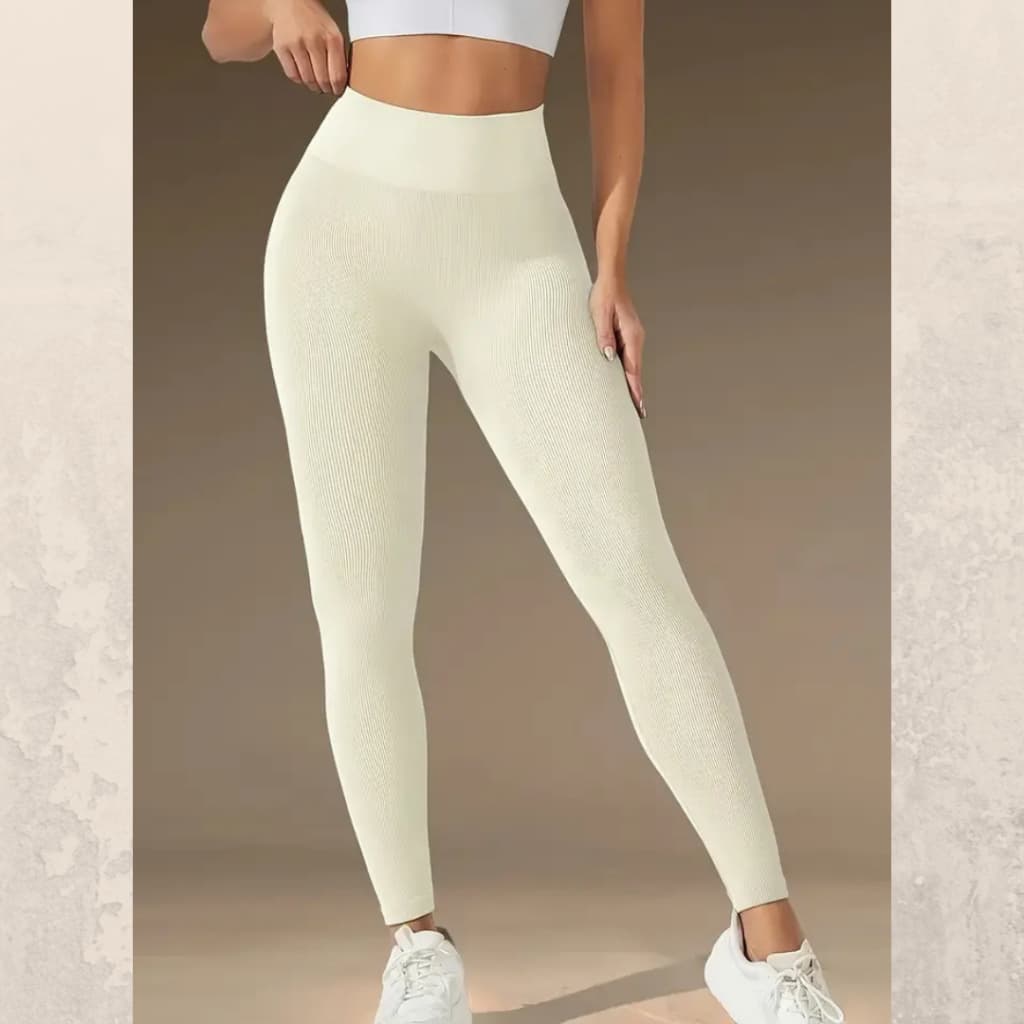 Calça Leggings Feminina Off-White Cintura Alta - Canelada