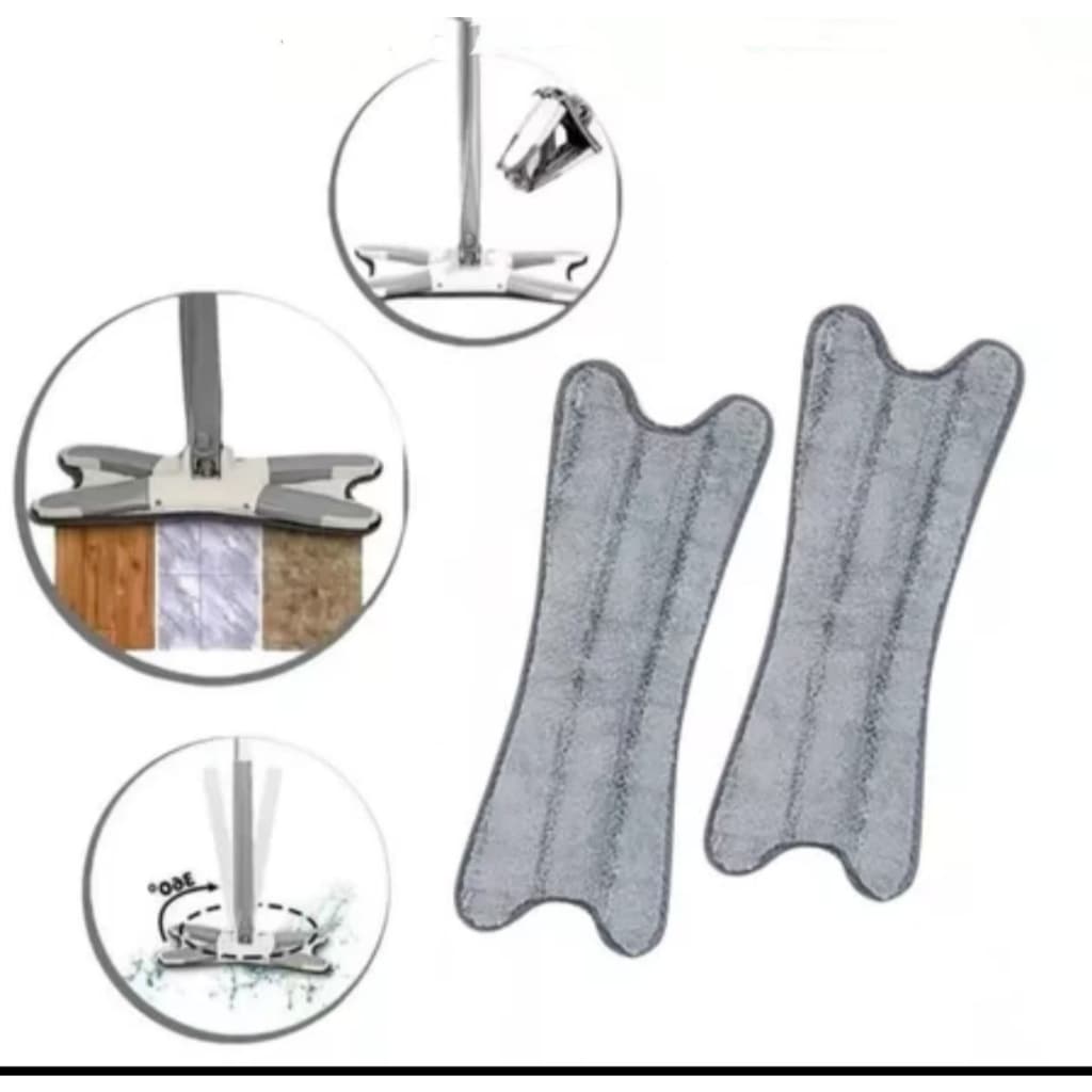 Kit Refil MOP Rodo Esfregão Twist Giratório Multiuso Limpeza Lavável Casa