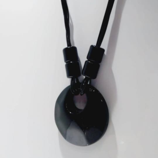 Colar Longo com Pedra Grande Natural-Rio Feito à mão Resina E Cordão Elegância do lazer colar