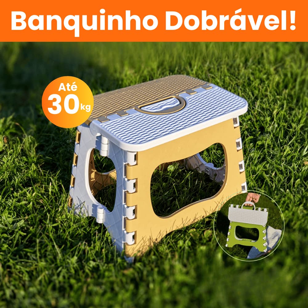 Banquinho Infantil Dobrável Retrátil Plástico Resistente Banqueta Banco Cadeira Cadeirinha Banquinho