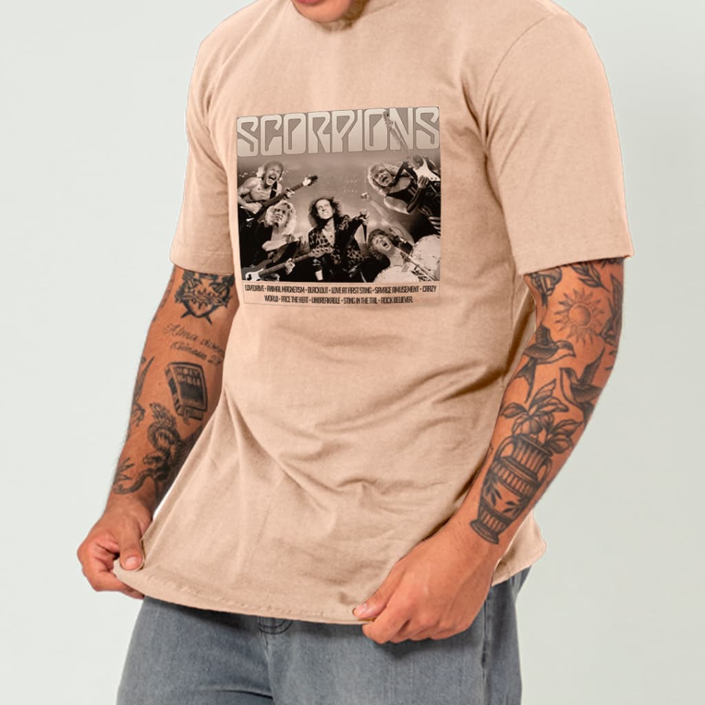 Camisa Camiseta Scorpions - Escolha a Cor