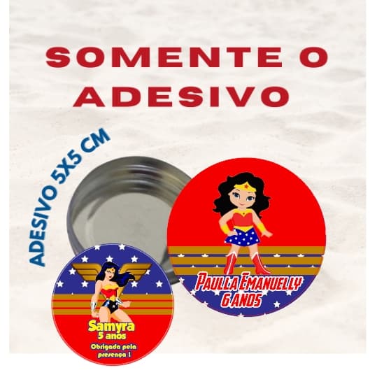 Adesivos Personalizados festa aniversario mulher maravilha cut normal 5x5cm  fazemos qualquer temas