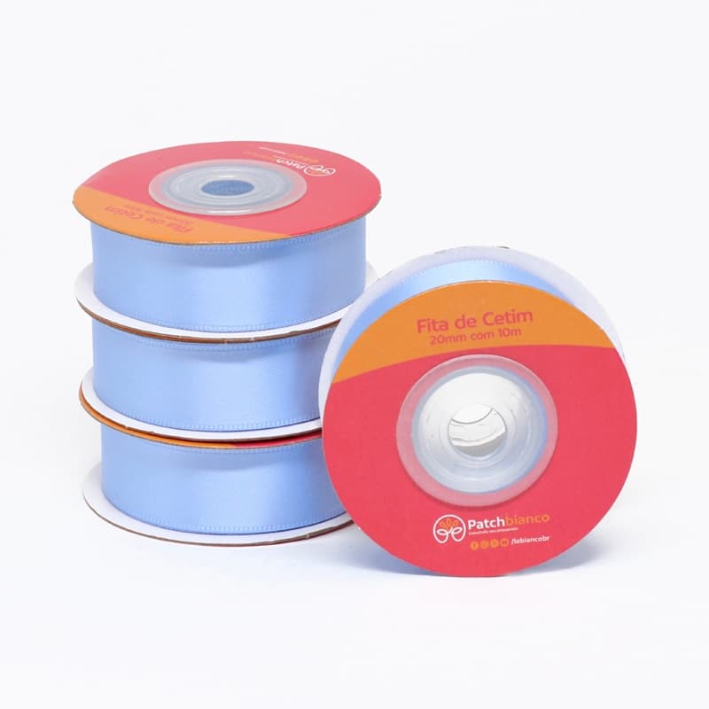 Fita Cetim Azul Claro - 10m x 20mm