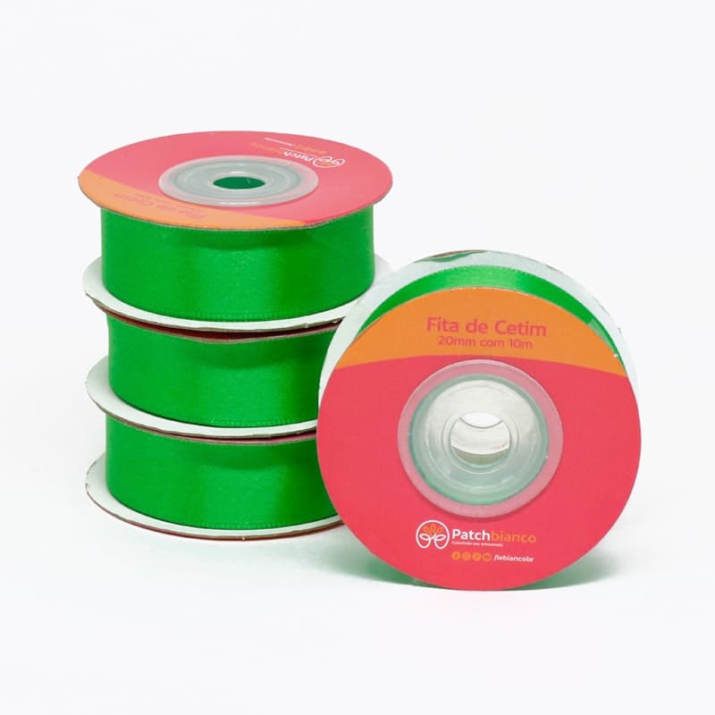 Fita Cetim Verde Folha - 10m x 20mm