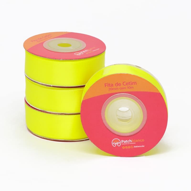 Fita De Cetim Amarelo Bebê - 10m x 20mm