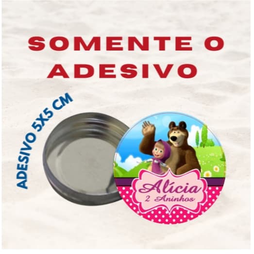 Adesivos Personalizados festa aniversario macha e urso 5x5cm  fazemos qualquer temas