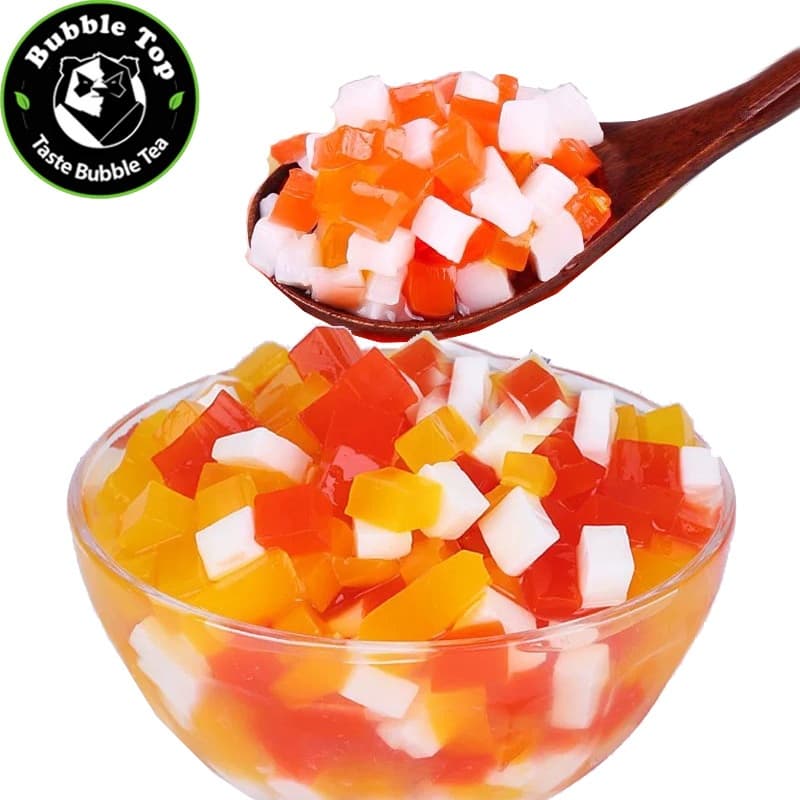 Jelly Sabor - 280grs ( Nata de coco saborizada cubos  ) Jellys coconut - bubble tea - poba