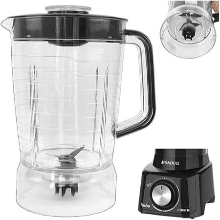 Copo Paralelo Para Liquidificador Mondial L850/L900w turbo Cristal