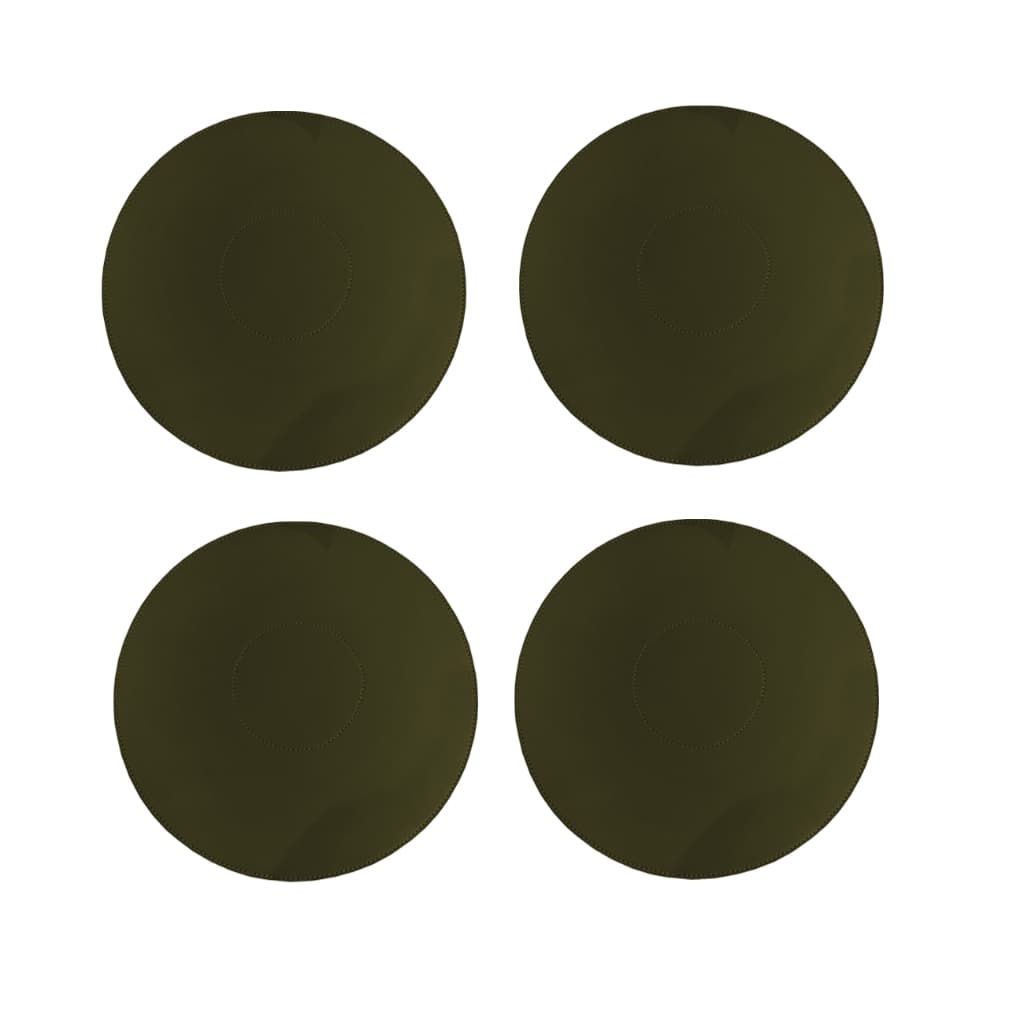 Kit de Sousplat em Couro Sintético Ecológico Verde Musgo