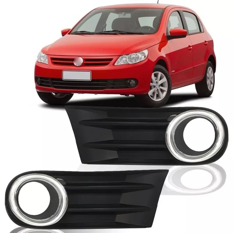 Grade Da Moldura Do Farol De Milha Gol G5 Cromado Com Furo
