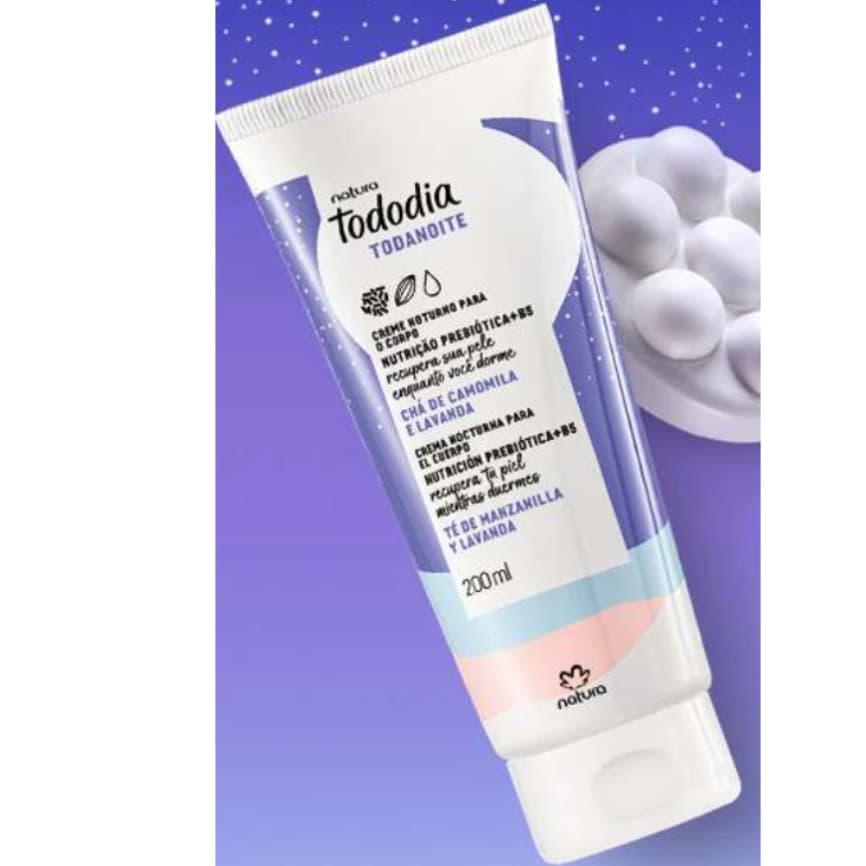 NATURA TODO DIA TODA NOITE CREME PARA O CORPO COM NUTRIÇAO PREBIOTICA 200ml