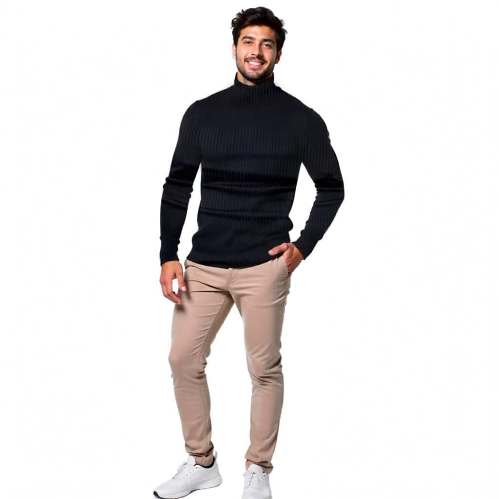 Cacharréu Gola Alta Lã Sintética Cacharrel Térmica Segunda Pele Suéter Masculino