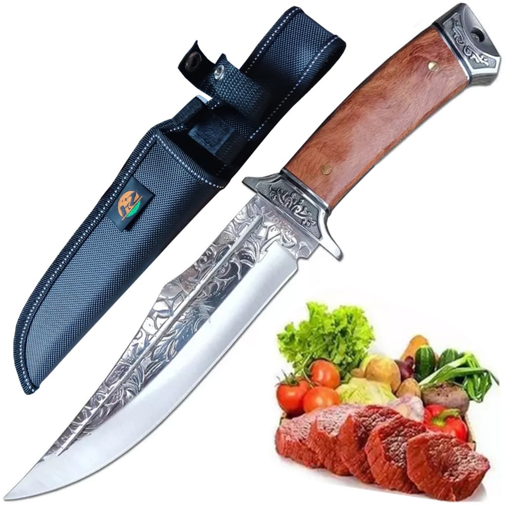 Faca Artesanal Facão Churrasco Coleção Esportivo Rambo Top
