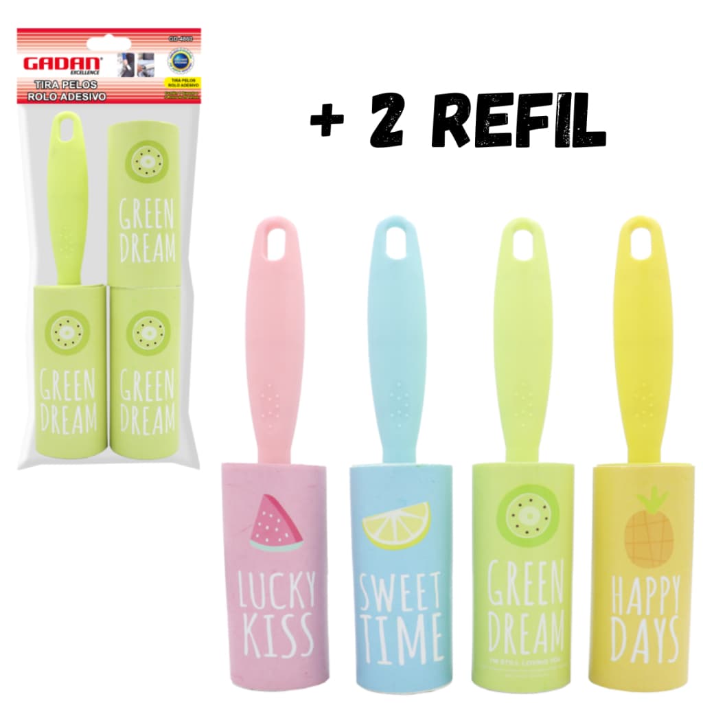 Tira Pelo Rolo Adesivo Limpa Roupas Papa Bolinhas
