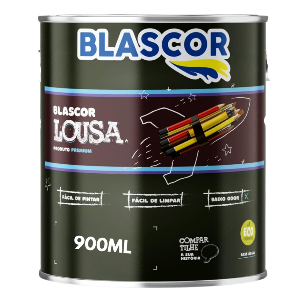 Tinta Lousa Blascor 900ml Transforma Parede Em Quadro Negro