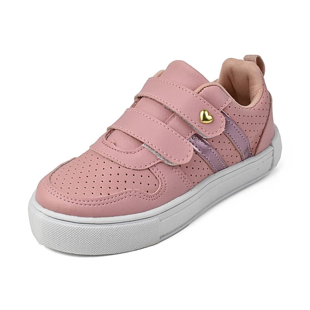 Tênis LaVia LaKids menina conforto estilo tendência escola rosa branco dourado moda infantil casual