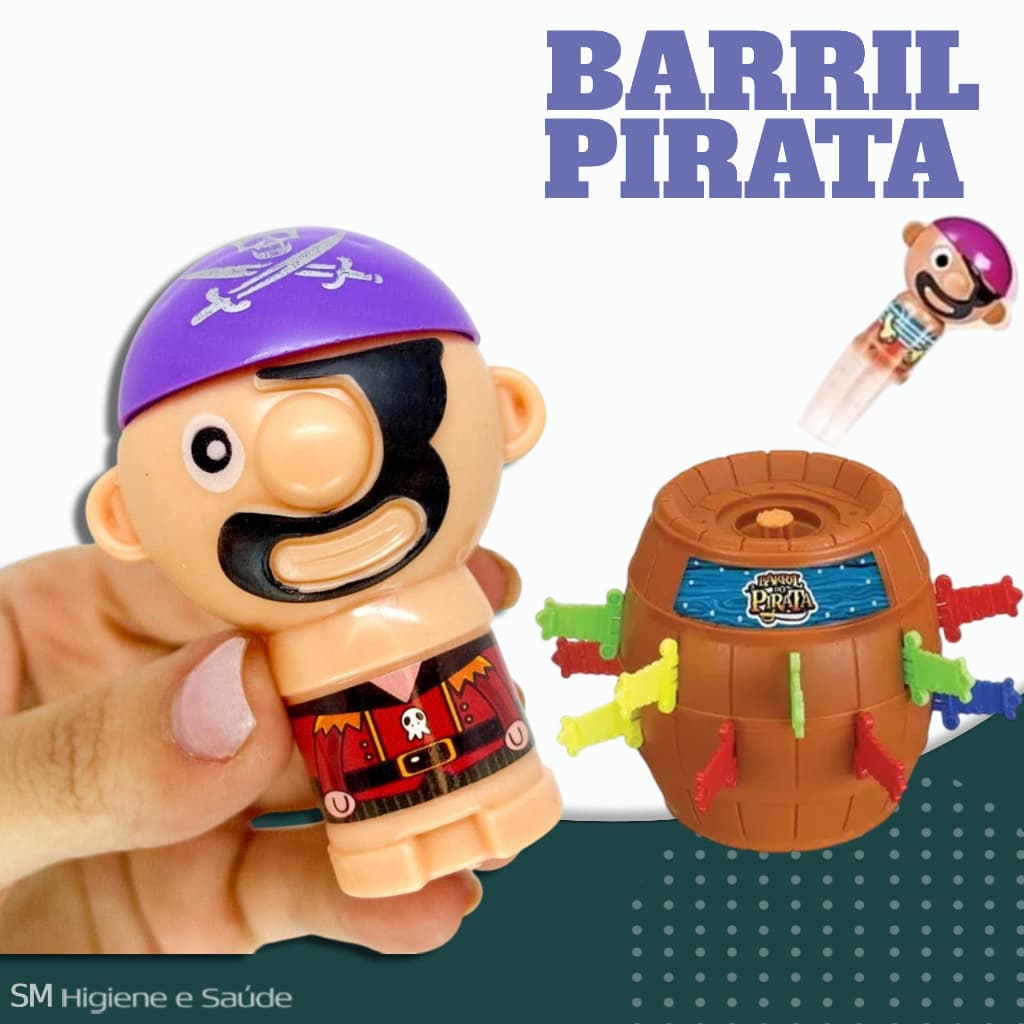 Jogo De Mesa Barril Pula Pula Salta Pirata Brinquedo Educativo Com 16 Adagas Coloridas