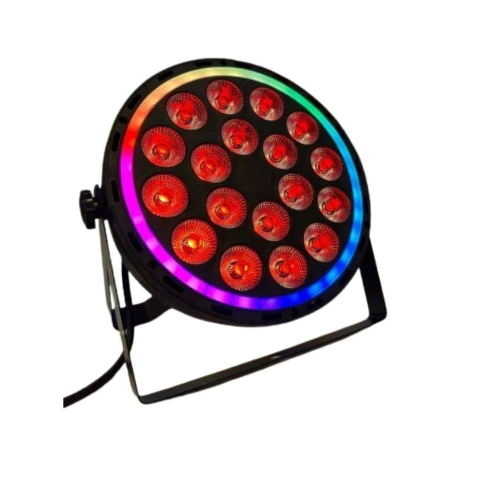 1 Refletor Par 64 Slim 18 Leds  Rgbw Quadriled Borda Led
