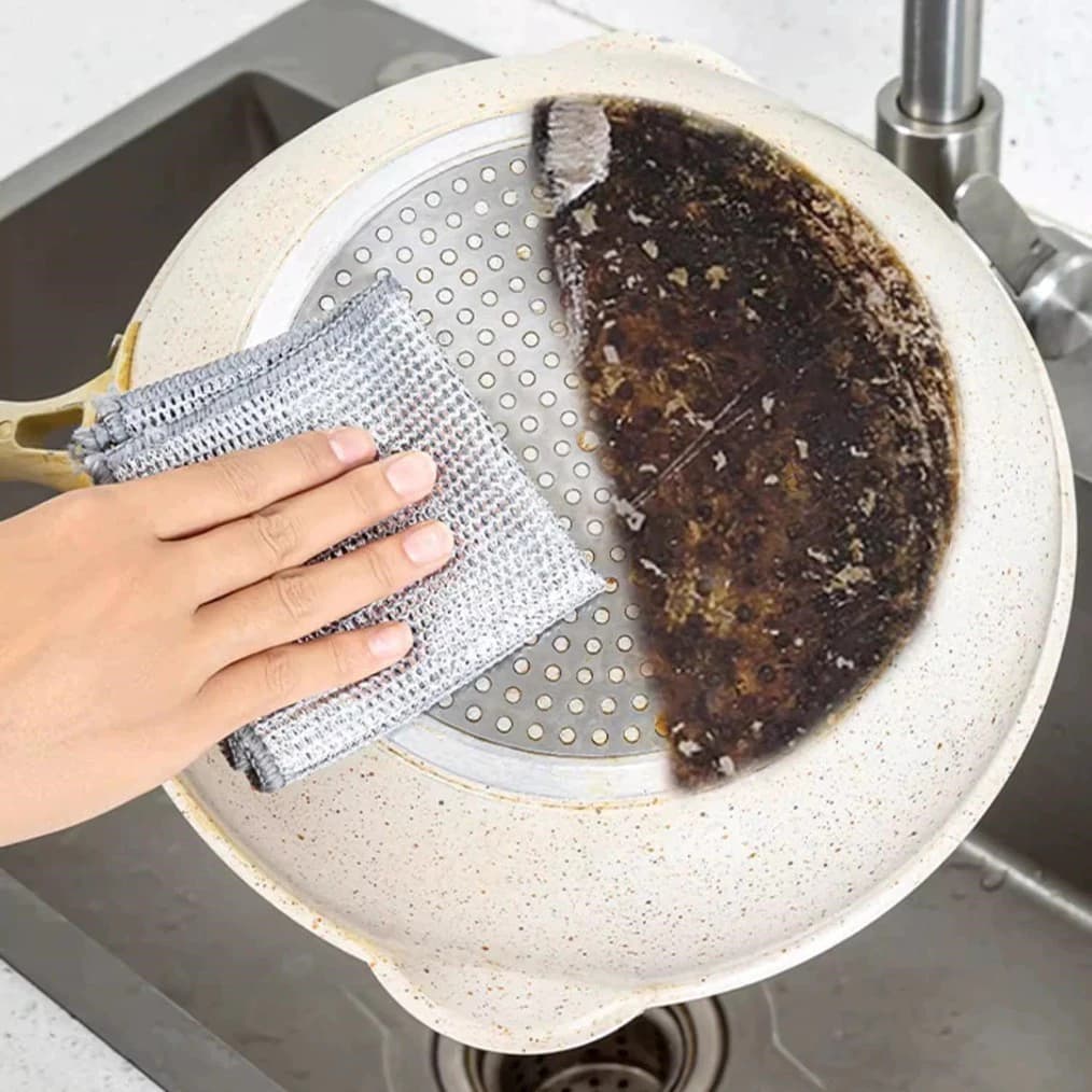 Kit 12 Panos De Limpeza De Cozinha Aço Inox Fogão Reutilizável/Toalha Louça/Panos Doméstico/Lavagem De Aço