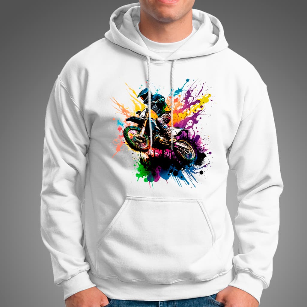 Moletom Canguru Motocross MotoX Blusa de Frio Com Capuz Motocicleta MX Colorida