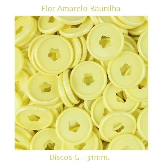 Discos Decorado G 31mm Flor Amarelo Baunilha Com 12 Unidades  Pop Disc