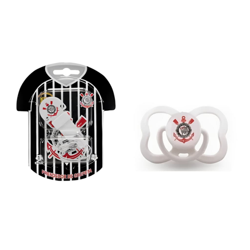Kit infantil times Brasileiros (Chupeta + Prendedor de chupetas) Kids Gol