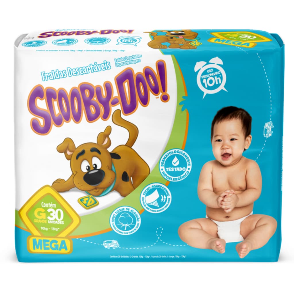 Fralda Scooby-Doo Mega Proteção Conforto Gel