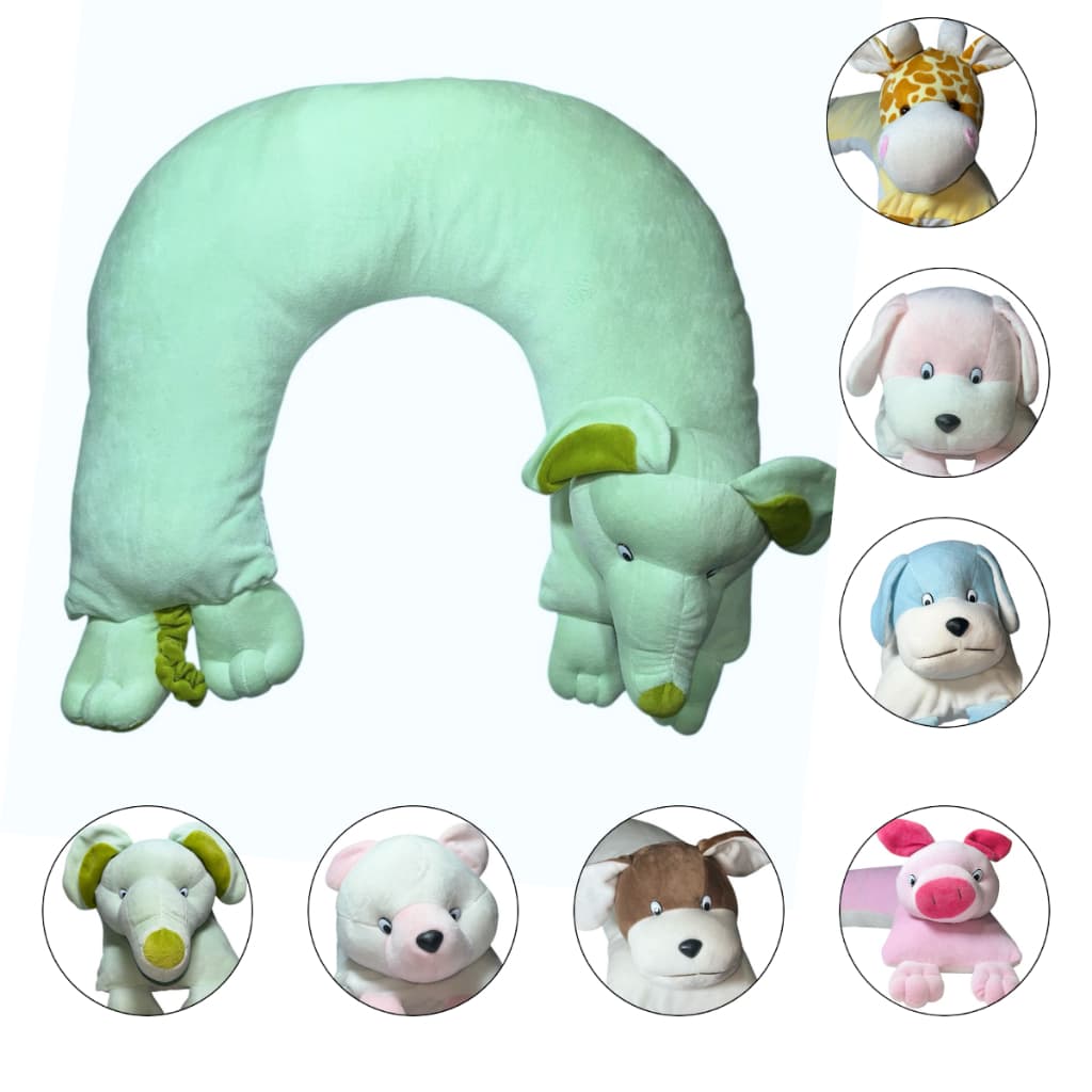 Apoio Almofada de Amamentação Bebê com Pelúcia Bichinhos 3d