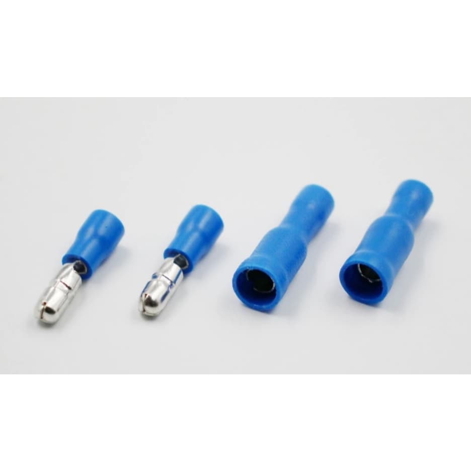 25 pares Terminal Conector Elétrico Tipo Bala Azul Macho Fêmea