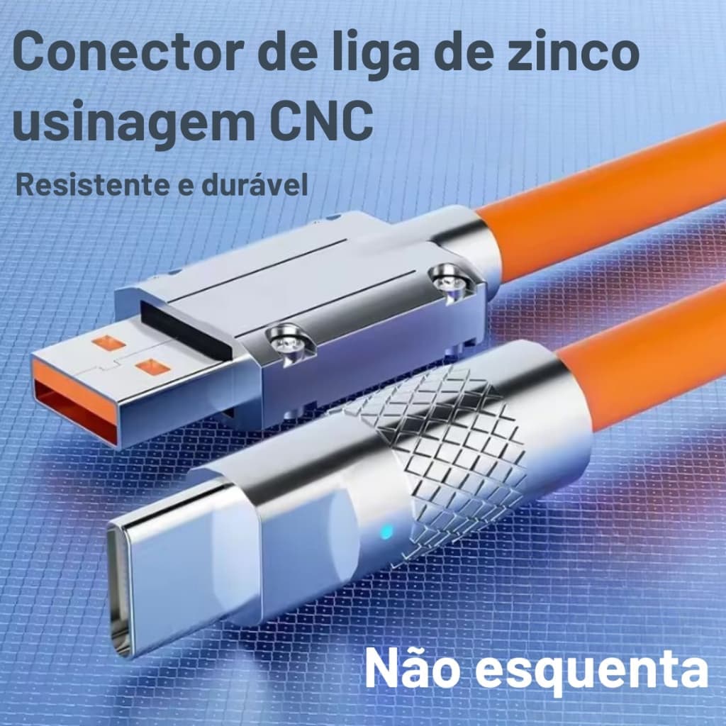 Cabo de Dados Silicone 30W USB + Tipo-C 1.5M