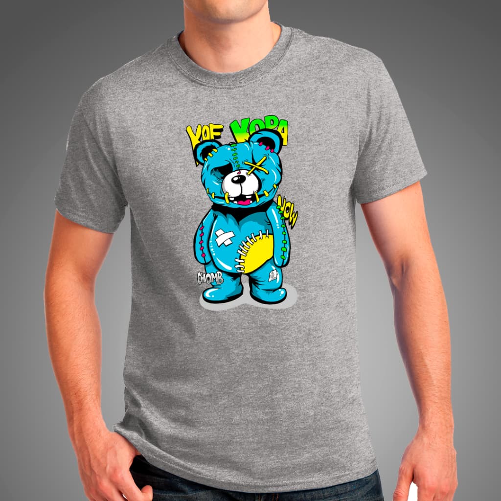 Camisa Urso Remendado Ted Camiseta Unissex 100% algodão Kof Kopa