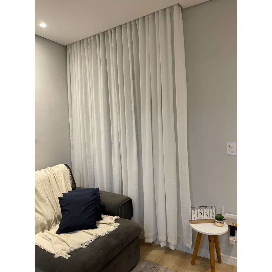 Cortina Luxo Voil Gaze De Linho Forro Microfibra 8,00 x 2,20/2,50/2,80/2,90 Luxo