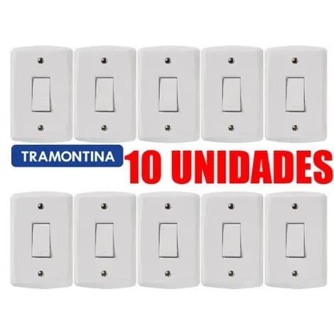 Kit 10 Interruptor Simples Lux Tramontina 10A 250V