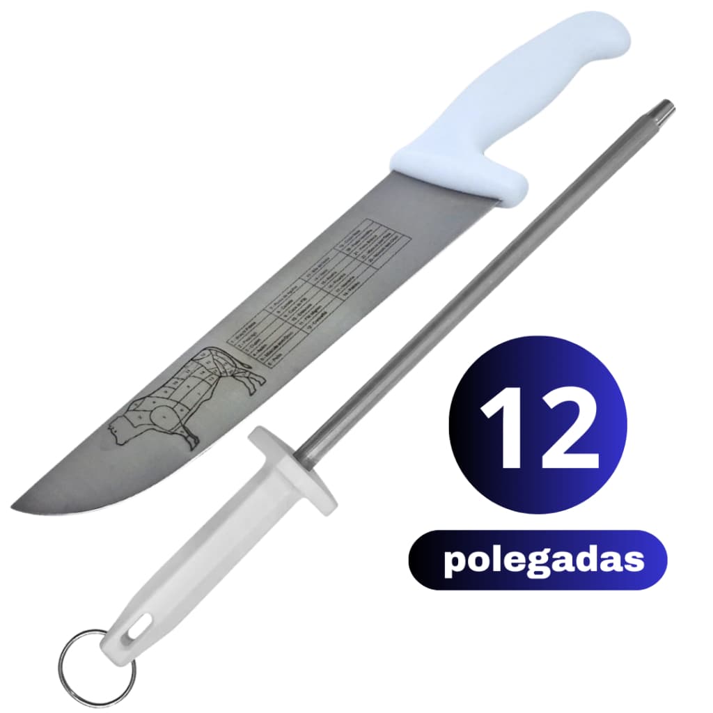 Chaira Faca Profissional 12´ Afiador Amolador Açougue Cozinheiro