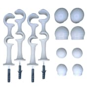 Kit de Suporte Duplo para fixar varão cortina 28mm e 19mm Com 4 Unidades