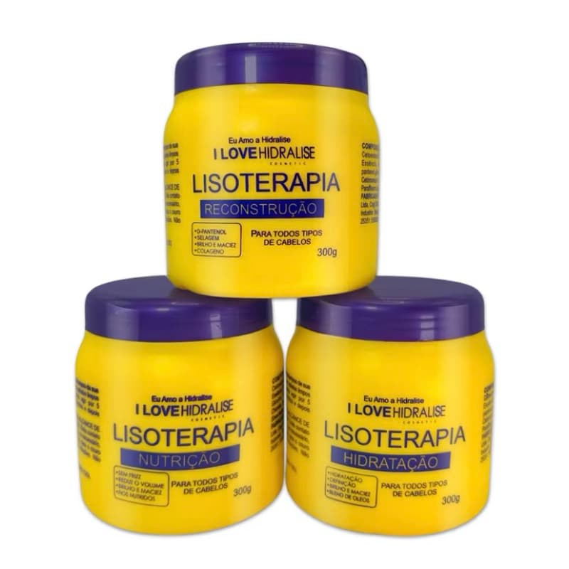 Cronograma Capilar Lisoterapia Tratamento 300g 3 Mascaras Hidratacao, Nutricao e Reconstrucao