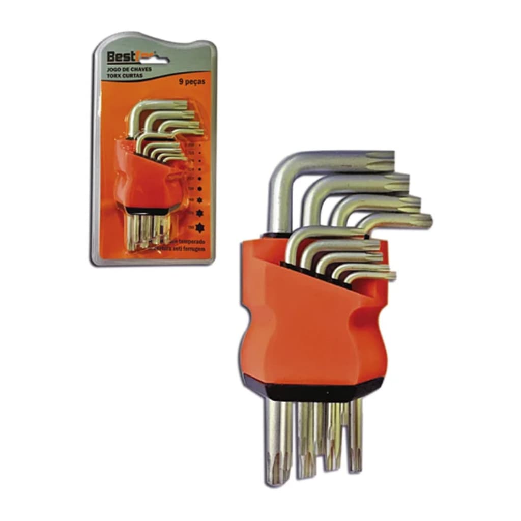 Jogo De Chaves Torx Pequena 9 Peças Em Aço Bestfer